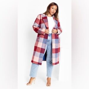 Plus Size - City Chic - Charlie Coat - Musk - Size 22